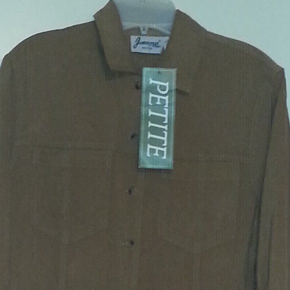 New Joanna Petite Women Shirt Collar Long Sleeve M - Picture 5 of 5